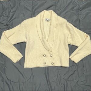 SML SPORT WOMENS PEARL BUTTON UP SWEATER SIZE L LAMBSWOOL ANRORA (RABBIT HAIR)